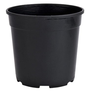 The HC Companies® Thinwall Pot with Tag Locator - 4.75in Diam x 4.75in H - Max Liquid Volume: 1.0qt - Black